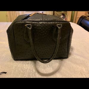 Vegan black tote handbag.